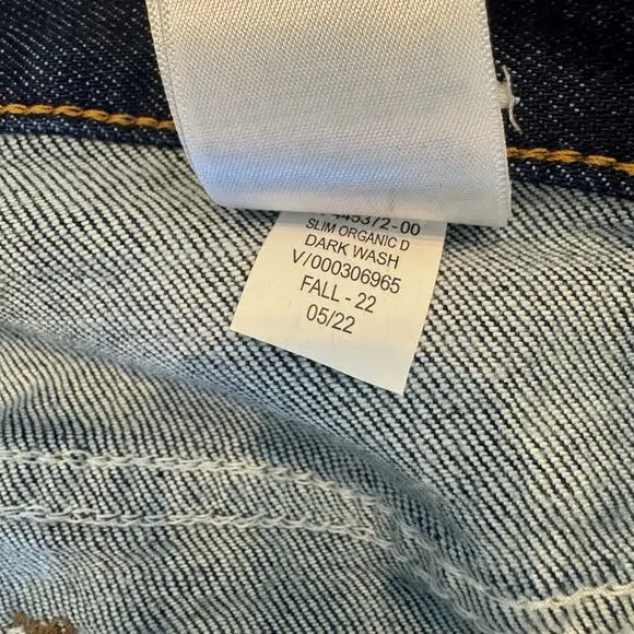 Banana Republic Men's Slim Fit Organic Cotton Jeans Dark Wash Size 40x34 NWOT